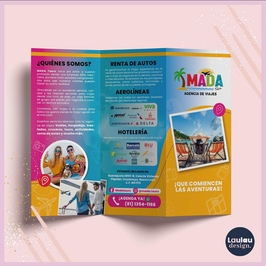 Diseño de Tríptico Publicitario con Impresión
